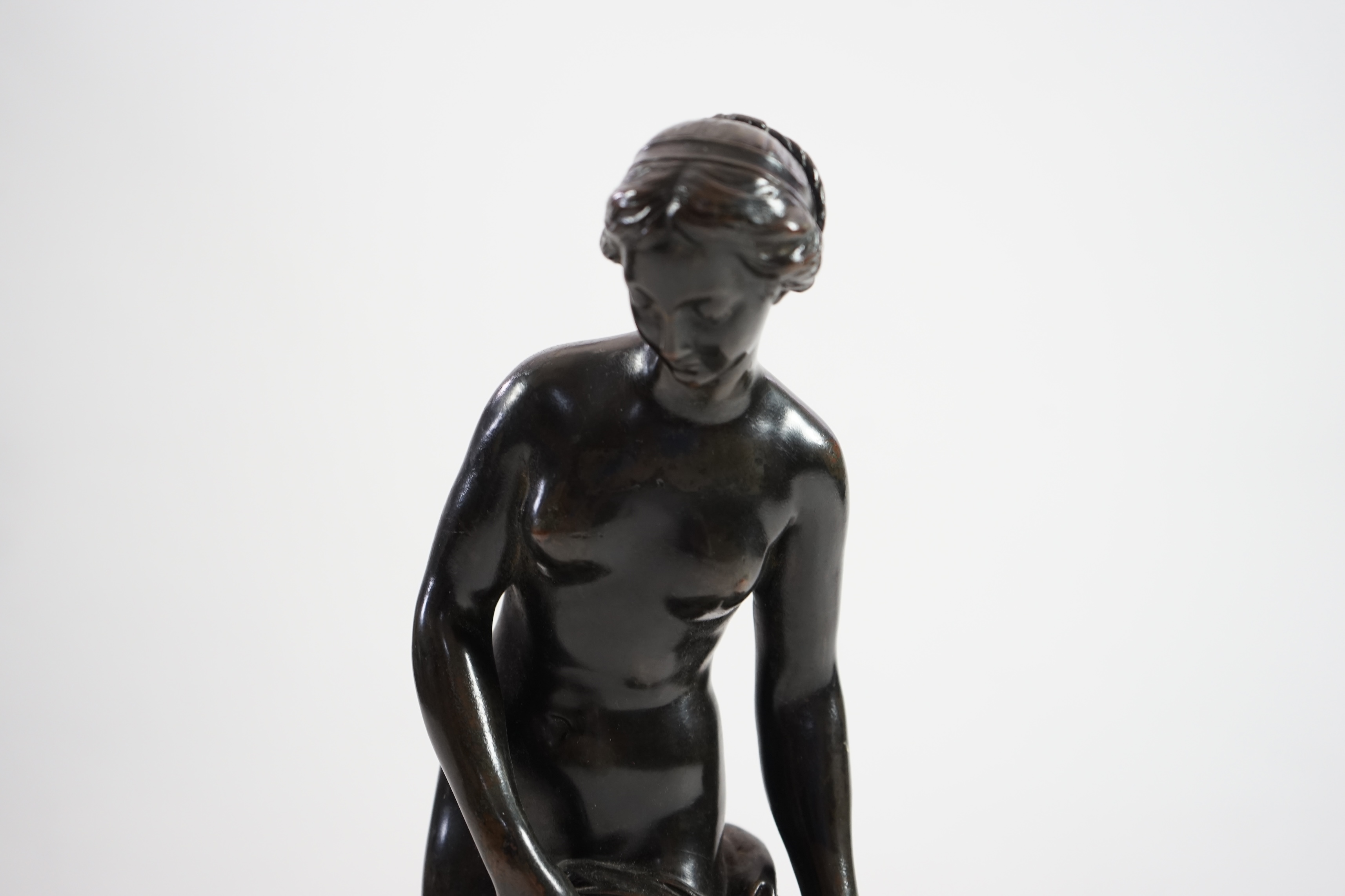 After Étienne-Maurice Falconet (1716-1791), a late 19th century bronze figure of Venus au bain